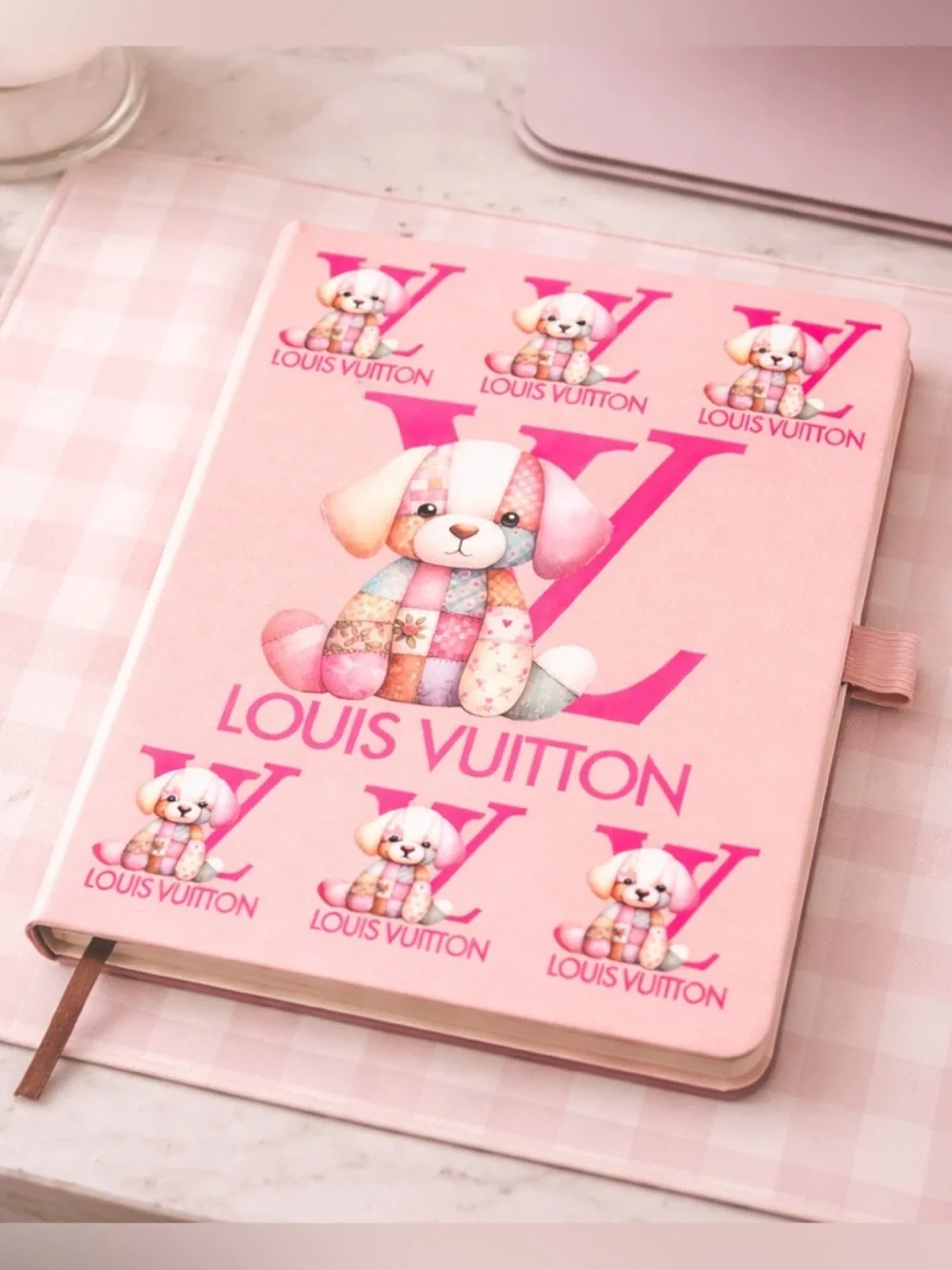 Pink Puppy Patch Journal Notebook